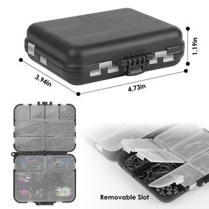 Kit d'accessoires de pêche portable 188 pièces comprenant des hameçons, des plombs et des leurres cuillères - pour les activités de plein air et les sports nautiques - Product Image 4