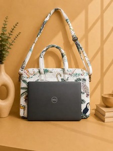 Bolso de Mano para Portátil Hecho a Mano, Maletín Ejecutivo Acolchado de Algodón, Funda para Portátil con Cierre de Cremallera, Bolsa para Documentos y Compras - Product Image 3