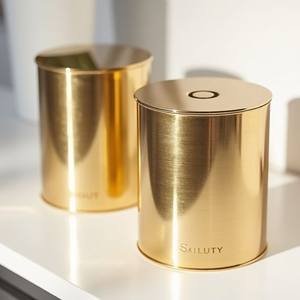 Recipiente de Almacenamiento de Cocina de Cobre Martillado a Mano con Tapa, Contenedor Decorativo para Té, Café, Azúcar, Especias, Alimentos Secos, Organizador de Despensa - Product Image 1