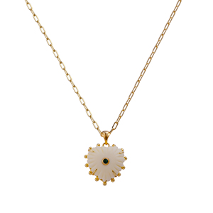 Elegante y Lindo Collar con Colgante en Forma de Corazón, Chapado en Oro, Cadena Clásica, Joyería Romántica, Regalo para Esposa - Product Image 3