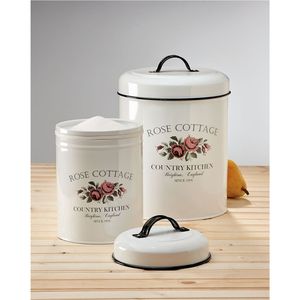 Caja de Almacenamiento de Té de Hierro Galvanizado, Recipiente para Chai con Recubrimiento de Polvo Blanco, Recipiente Decorativo para Almacenamiento de Alimentos en la Cocina, Tarro con Asa - Product Image 3