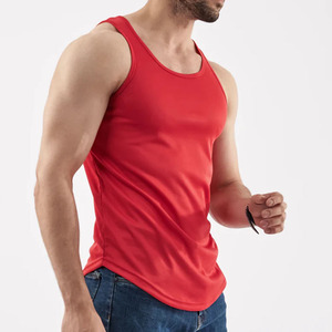Men's <b>Red</b> Sleeveless Tank <b>Top</b> O-Neck Breathable Casual Summer Wear Regular Fit Pullover Outerwear - Product Image 1