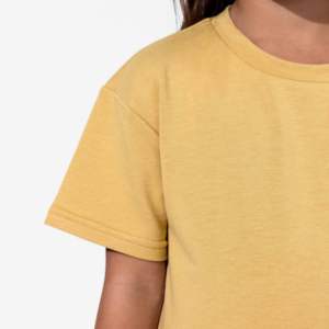 Vêtements tendance pour enfants, t-shirt en tricot décontracté pour garçons et filles, bébé, été, couleur unie, coton, évacuation de l'humidité, col rond - Product Image 4