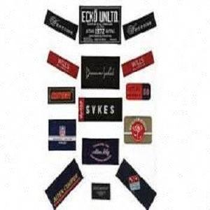 Étiquettes de vêtements tissées en damassé découpées au laser, écologiques, haute densité, design personnalisé - Product Image 2