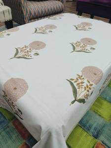 Handmade Eco-Friendly Washable Customized Floral Home Use White Pink <b>Green</b> Design Premium Classic Luxury Printed <b>Tablecloth</b> - Product Image 2
