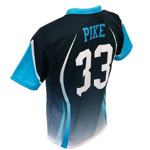 Camiseta Deportiva Sublimada para Hombre, Uniforme de Equipo Personalizado, Azul Marino y Celeste, Camiseta de Voleibol de Secado Rápido y Alto Rendimiento - Product Image 2