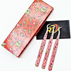 Pince à cils professionnelle en acier inoxydable anti-magnétique avec logo personnalisé sur le thème de Noël, pour extensions de cils, volume et isolation - Product Image 3