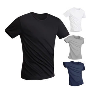 Camisetas de Algodón de Verano al por Mayor para Hombre, Cuello Redondo Sencillo, Elásticas, Lisas, Nuevas, Ropa Casual, Camisetas Urbanas para Hombre, Camisetas Modernas - Product Image 6
