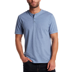 Camiseta de Moda con Cuello en V y Botones, para Uso Diario, Corte Regular, Manga Corta, Transpirable, la Más Demandada, Camisetas para Hombre - Product Image 1