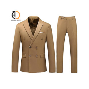 Traje de Negocios para Hombre, Estilo Británico, Azul Claro, Cuello de Solapa, Antiarrugas, Tejido - Product Image 5