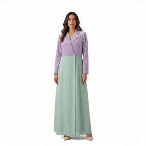 Vestido Abaya en Colores Pastel para Mujer, Elegante Caftán Islámico de Dubái |   Vestido Maxi Modesto de Manga Larga 2026 Estilo Lujoso Boutique Pro - Product Image 1