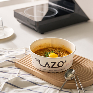 MADE IN KOREA Food Grade Induction Compatible 1500cc Paper Bowl Round Disposable <b>Noodle</b> Container 300pcs Bulk <b>Box</b> - Product Image 3