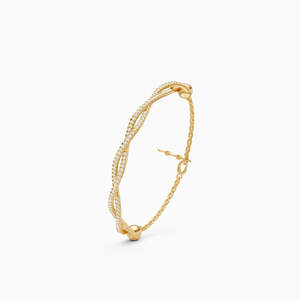 JEWELLERY PLANET Pulsera Unisex con Diamante Cultivado en Laboratorio de 0.28 Ct, Certificado IGI, con Pavé Móvil, Oro Sólido de 9k, Bañado en Rodio, para Fiesta - Product Image 5