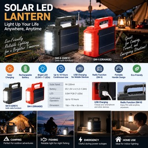 Système d'éclairage solaire LED portable, charge USB, lampe DC 6V pour usage extérieur, domestique et d'urgence, Me Mg-100 3 kW - Product Image 3