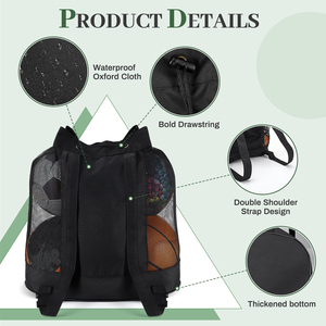 Sac de transport professionnel pour ballon de basketball, support robuste pour ballon de football avec bandoulière, organisateur durable pour équipement sportif d'extérieur - Product Image 3