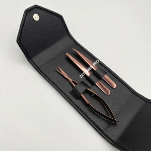 Ciseaux à sourcils en acier durable couleur or rose, à pointe inclinée et affûtée, pour la mise en forme des sourcils, outils cosmétiques - Product Image 4