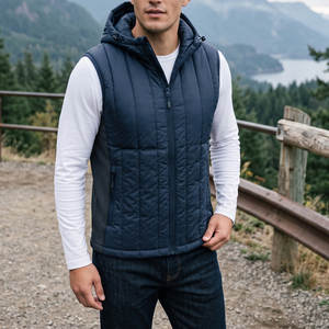 Chaleco Acolchado de Invierno de Marca de Diseñador para Hombre, Tejido de Poliéster, Resistente al Viento, Sin Mangas, Ropa Exterior - Product Image 6
