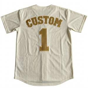 Maillot de baseball personnalisé à rayures fines, respirant, léger, 100 % coton biologique, maille antibactérienne, entièrement imprimé - Product Image 2