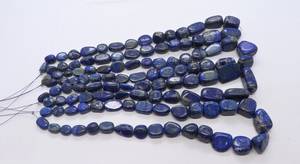 Perles de lapis-lazuli naturel AAA, forme de pépite lisse, 8-18 mm, perles de pierre précieuse lapis-lazuli bleu poli, 16 pouces, pour la création de bijoux - Product Image 4
