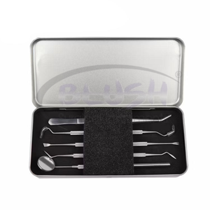 Kit d'hygiène dentaire avec détartreur, grattoir dentaire, miroir buccal et pince, 5 pièces/boîte, par Blush Surgical - Product Image 1