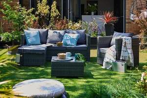 Mobilier de jardin en osier moderne et durable pour restaurants, couleurs personnalisées, 6 pièces : canapé, table en verre et chaise individuelle - Product Image 5