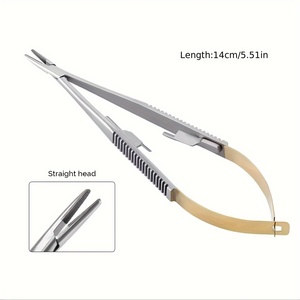 Porte-aiguille chirurgical Castroviejo 14 cm/5,51 po, instrument de microchirurgie de précision pour salle d'opération, certifié CE - Product Image 3
