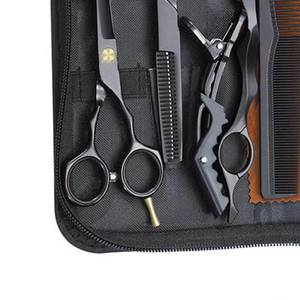 Juego de Tijeras de Peluquería Profesionales de Acero Inoxidable, Tijeras para Cortar y Entresacar Cabello, Kit de Peine con Estuche - Product Image 4