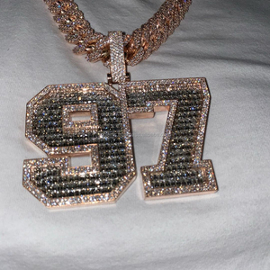 RB Gems Custom Name S925 Silver 10K 18K Rose Gold VVS Moissanite <b>Iced</b> Letter Baguette Cut Bezel Setting Hiphop Unisex Party - Product Image 2