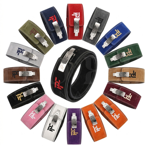 Hot Selling Custom logo Lever <b>Belt</b> Full Grain Leather Weightlifting Stainless Steel Buckle Powerlifting Training Support <b>Belt</b> - Product Image 1