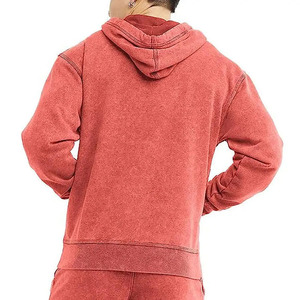 Sweat à capuche oversize en molleton uni délavé à l'acide, 100 % coton, haute qualité, écologique et respirant - Product Image 3