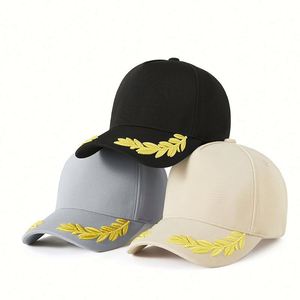 Gorra de béisbol de verano para mujer, color sólido, con bordado tridimensional, visera de cinco paneles, protección solar, modelo Gold Wheat - Product Image 2