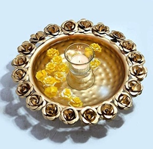 โถลึกทำจากดอกกุหลาบดีไซน์สวย,ภาชนะจำเป็นสำหรับห้องครัวเสิร์ฟผลไม้เหล็กดัดสำหรับตกแต่งบนโต๊ะ DIY - Product Image 2