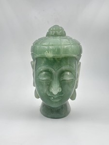 Natural Green Aventurine Buddha Head Hand Carved Gemstone Meditation <b>Statue</b> Spiritual Decor Wholesale Supplier - Product Image 1