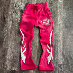 Conjunto de Sudadera y Pantalones Deportivos para Hombre con Efecto Desgastado, Lavado Ácido, Cremallera con Pedrería, Costuras en Contraste y Pantalones Acampanados - Product Image 4