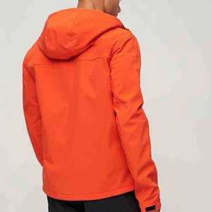 Chaqueta Acolchada con Capucha para Hombre, Color Naranja, Cierre de Cremallera, Resistente al Viento, Estilo Casual para Otoño, Corte Ajustado, Chaqueta Cortavientos de Poliéster, Chaqueta Softshell - Product Image 4