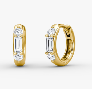 <b>Hoops</b> Earrings Diamond Earrings Gold and <b>Silver</b> Earrings Natural and Lab Grown Diamonds Earrings <b>Hoops</b> Fine Jewelry for Women - Product Image 3