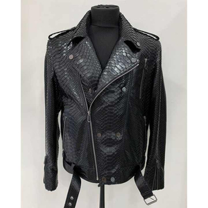 Customized <b>Genuine</b> Leather Motorcycle Jacket Men Street Biker Riding Eco-Friendly Breathable Winter High Quality Custom Front - Product Image 1