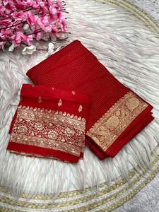 Sari en soie Dola indien, élégant, raffiné, magnifique, fait main, exclusif, avec chemisier ethnique tendance et élégant. - Product Image 2