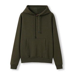 Sudadera con Capucha para Mujer, Color Sólido, Manga Larga, con Bolsillo Tipo Canguro, para Otoño, Talla Básica - Product Image 3