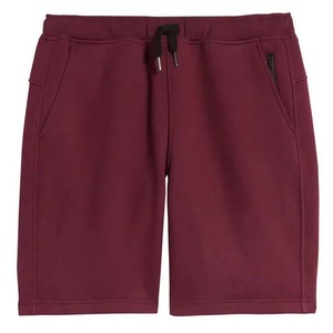 Men's Solid <b>Burgundy</b> Drawstring Waist <b>Shorts</b> Casual Knitted Cotton Pockets Mid Waist Breathable Style - Product Image 3