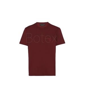 T-shirt en coton uni de haute qualité pour homme avec propriétés anti-plis et anti-boulochage, manches courtes, tissu tricoté - Product Image 4