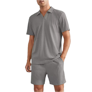Ensemble polo et short décontracté pour homme, séchage rapide, polyester/coton, été - Product Image 1