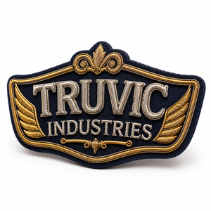 Most Selling Designer Badges High Quality Leather Chenille Bullion Embroidery Patches with Gold/<b>Silver</b> <b>Wire</b> for Hats and Collar - Product Image 1