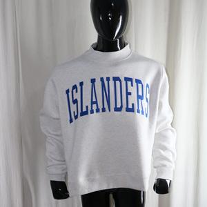 เสื้อสเวตเชิ้ตคอเต่าสีเทา ISLANDERS ASH GREY ปักลายสีน้ำเงิน 100% คอเสื้อกว้าง info.clushsports - Product Image 2