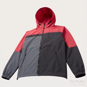 เสื้อแจ็คเก็ตผู้ชายมีฮู้ด ป้องกันลม สีแดง เทา ดำ ผ้าไนลอน สไตล์สปอร์ต สำหรับฤดูใบไม้ร่วง ปิดซิป ทรงปกติ - Product Image 6