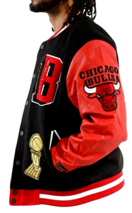 Hip Hop Vintage Embroidery <b>Winter</b> Zipper Letterman Baseball Varsity <b>Jacket</b> Front Logo Breathable Polyester Unisex - Product Image 5