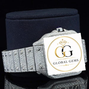 Reloj de Diamantes Moderno de Primera Calidad, Totalmente Cubierto de Diamantes, con Esfera Dorada, para Uso Corporativo y Nocturno, Disponible a Precio de Fábrica - Product Image 2