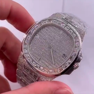 Reloj cuadrado de lujo con moissanita de cuarzo de 42mm | Diseño de esqueleto helado VVS | Probador de diamantes al por mayor Pass Antique Business Style - Product Image 4