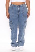 Pantalon Décontracté Taille Haute Classique à Poches Jambe Large en Jean Femme Baggy Boyfriend Cargo pour Femmes