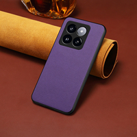 Casing HP Anti Benturan Kulit PU Motif Leci Custom OEM/ODM, Mendukung Pengisian Daya Nirkabel, Kompatibel dengan Xiaomi Seri 17/15/14